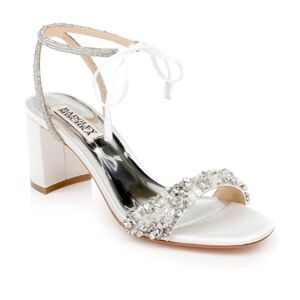 Badgley Mischka Kay Blaine Block Heel Size 10 Bridal Wedding Shoes